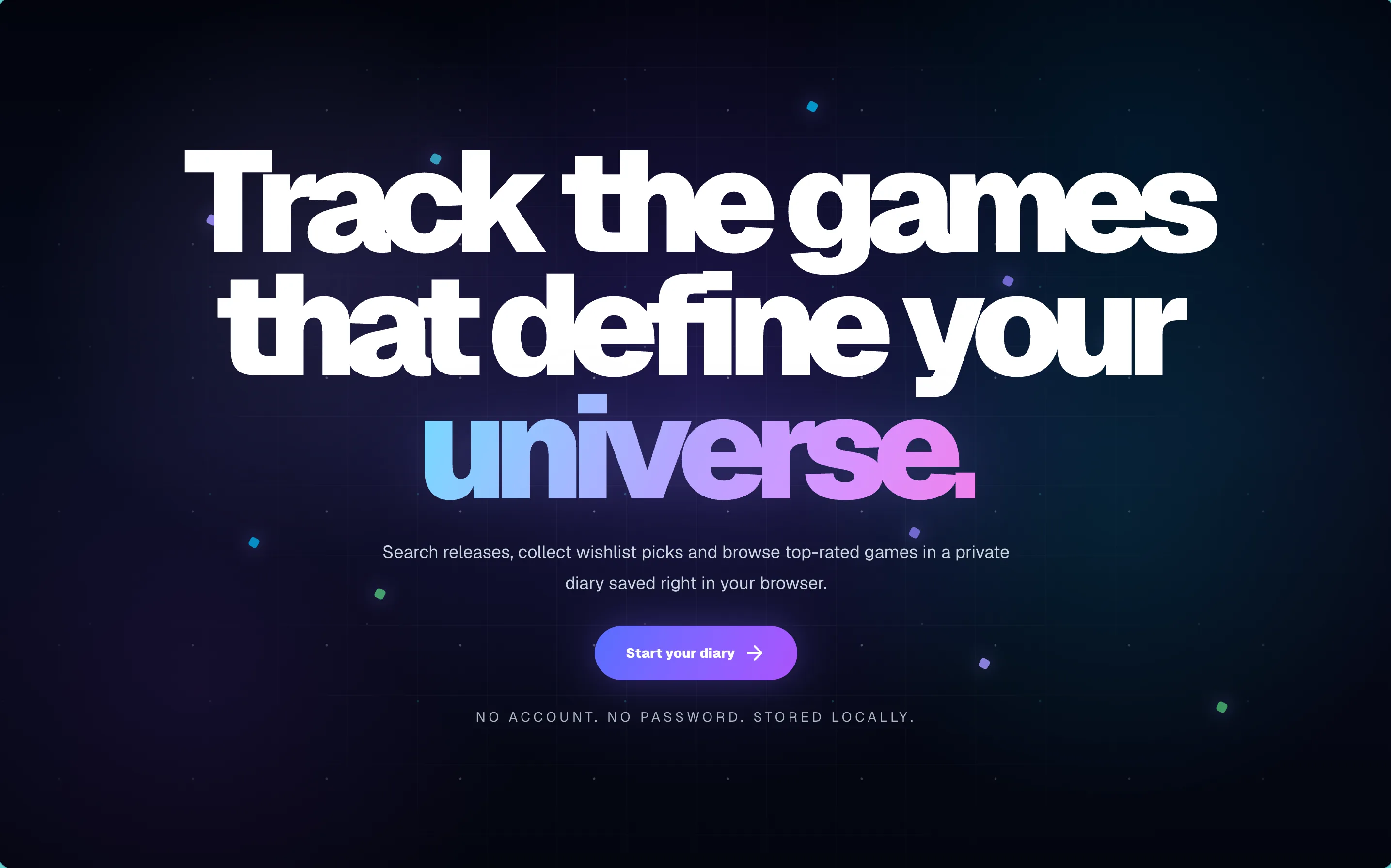 Gaming Diary website